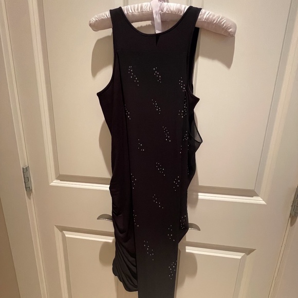 BCBGMAXAZRIA Black Sleeveless Ruched Mini Body Con Dress Size XXS - Picture 5 of 7